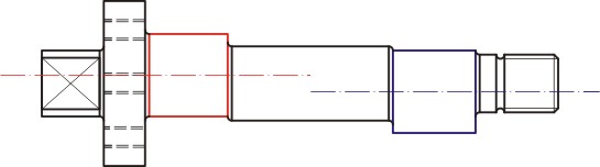 Shaft with off-set bearing surfaces