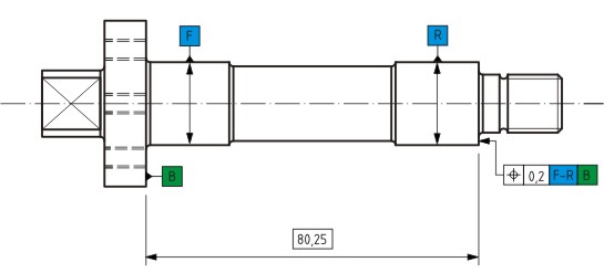 Shaft with position tolerance to the end face
